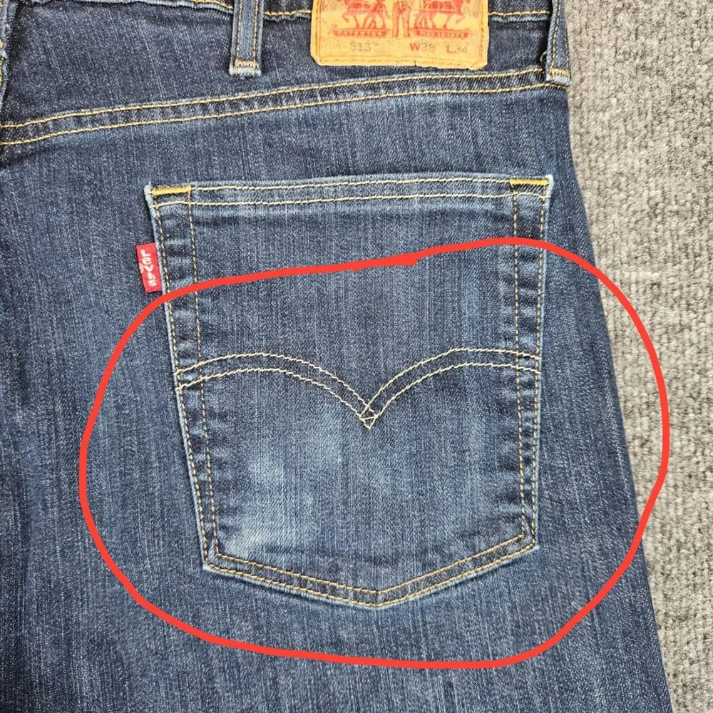 Levi's 513 Jeans Men's 38x34(32) Slim Straight Dark Wash Stretch Denim Casual
